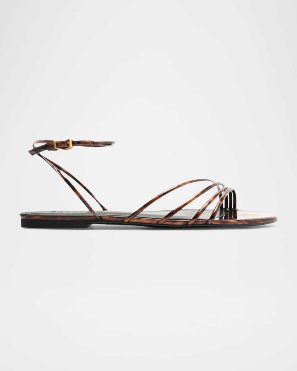 Inez Strappy Tortoise Flat Sandals